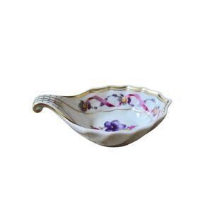 Richard Ginori Italian Fruits Pattern Blue & Gold Porcelain Spoon Rest